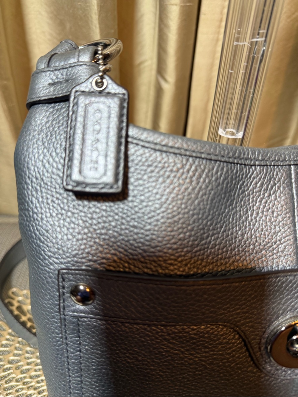 Coach Penelope Hipster Crossbody Metallic Silver/Grey  EUC - Picture 4 of 13